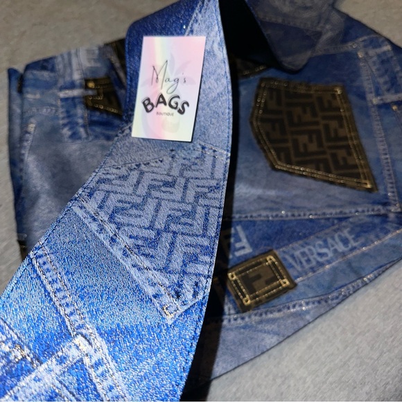 Versace x Fendi: Skirt with Belt Denim Patchwork by Fendace *RARE* (on Runway) - Picture 7 of 16